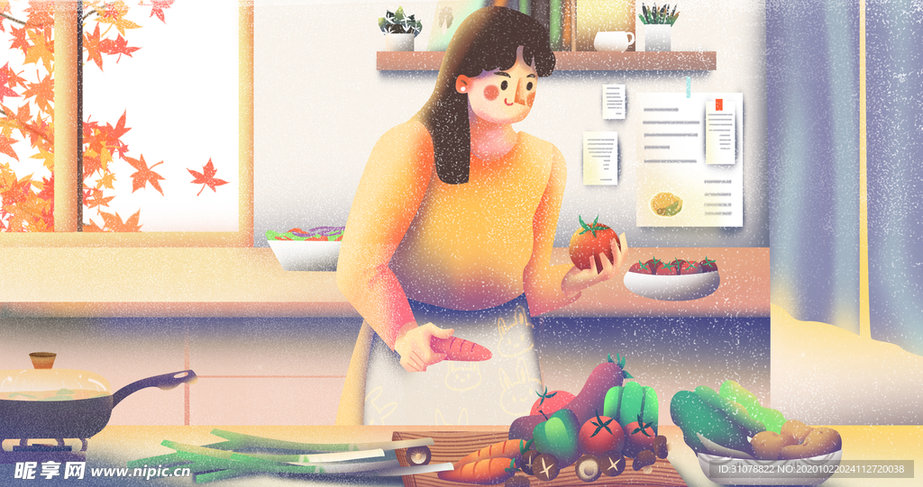 卡通创意人物配图插画