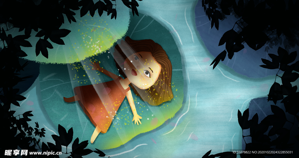 唯美风景创意插画