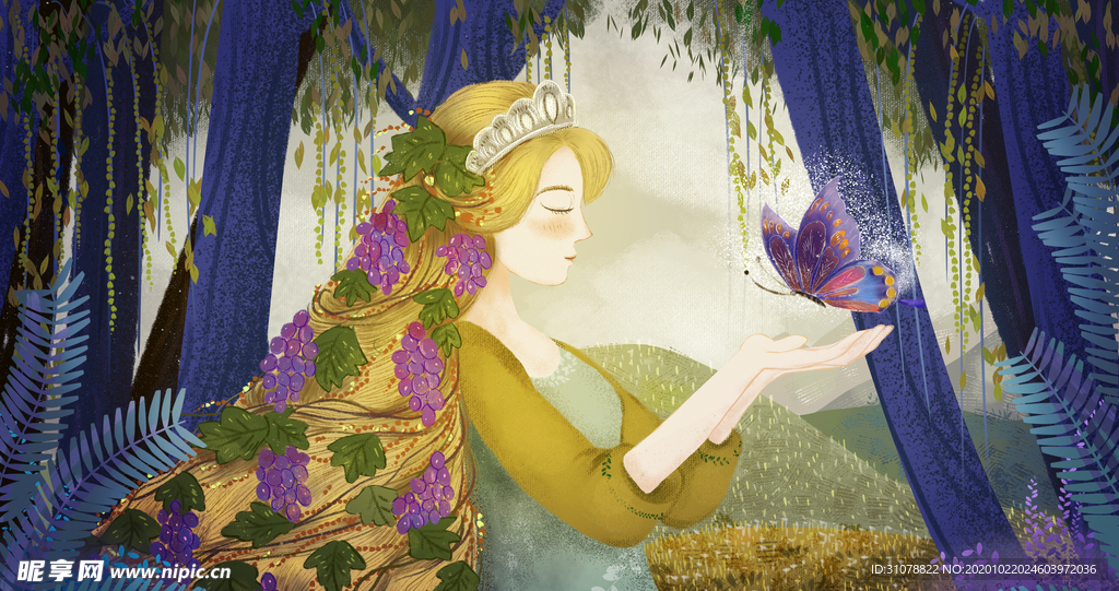 唯美风景创意插画