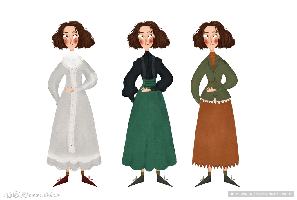 卡通创意人物配图插画