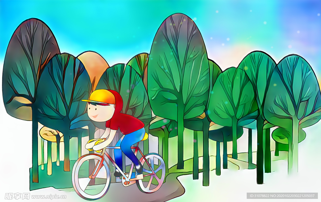 卡通创意人物配图插画