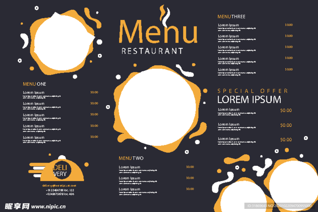 餐牌 价目表 传单