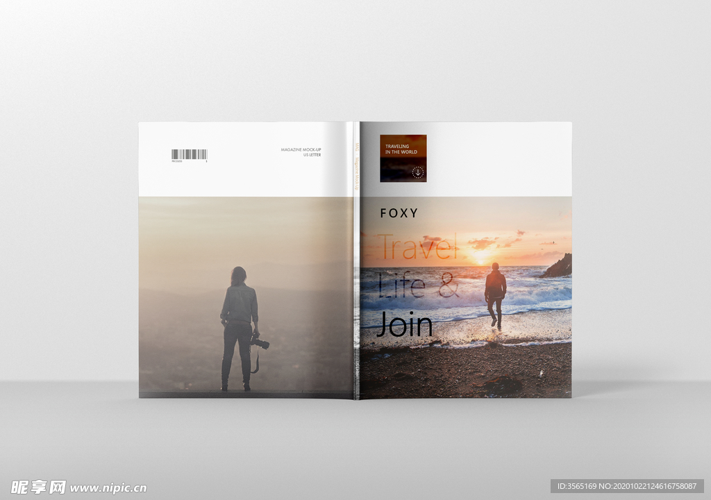 竖版杂志画册PSD贴图样机模板