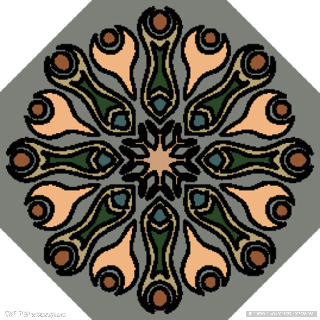 古典少数民族花纹底纹矢量