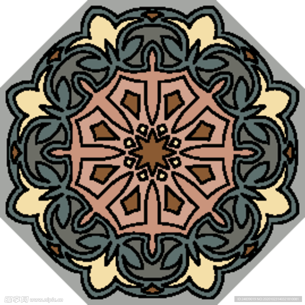 古典少数民族花纹底纹矢量