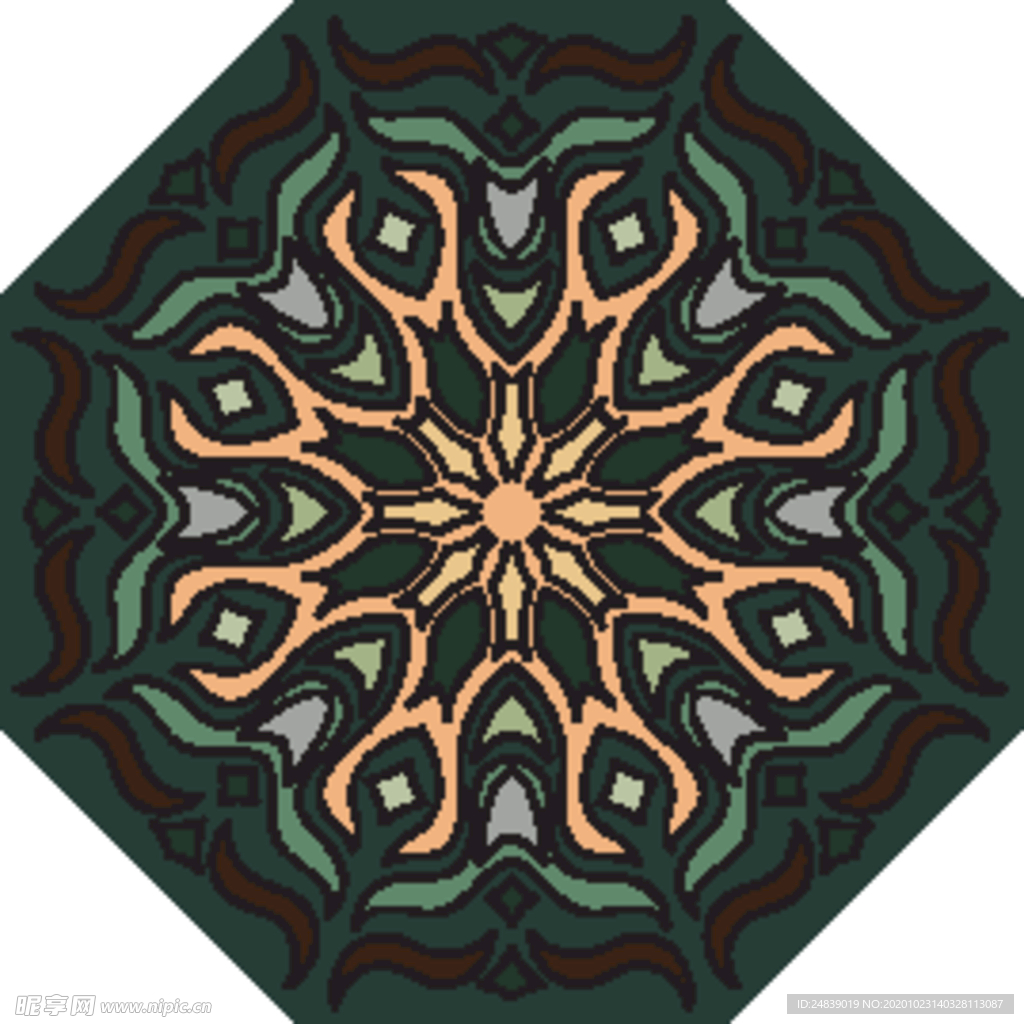 古典少数民族花纹底纹矢量