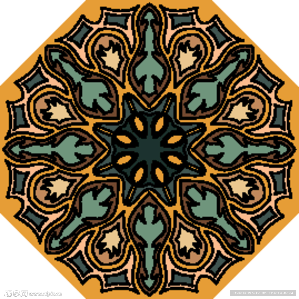 古典少数民族花纹底纹矢量