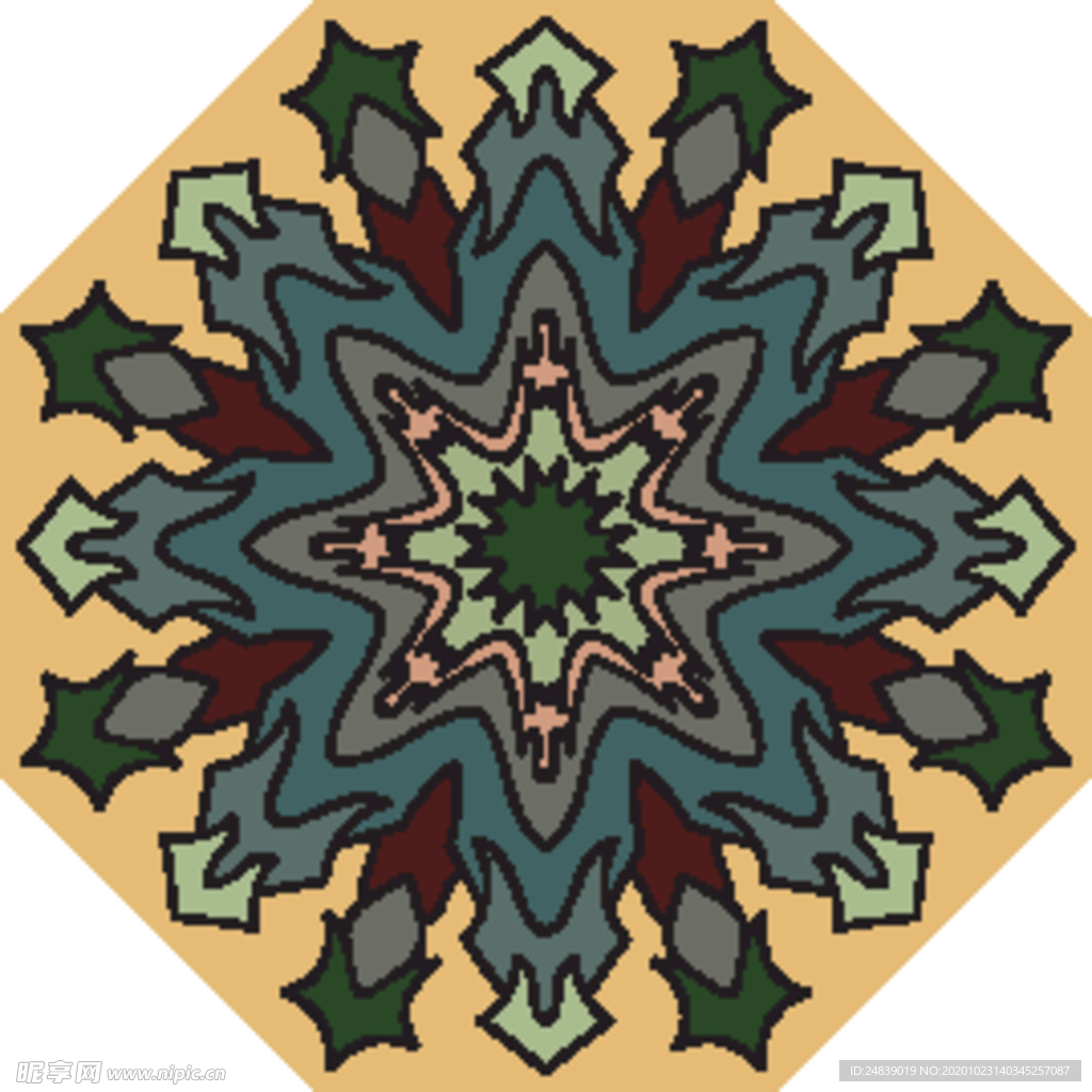 古典少数民族花纹底纹矢量