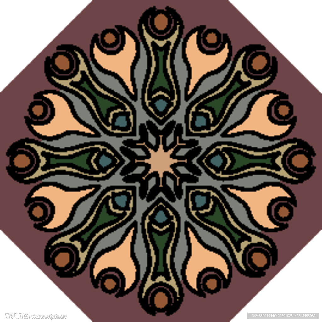 古典少数民族花纹底纹矢量