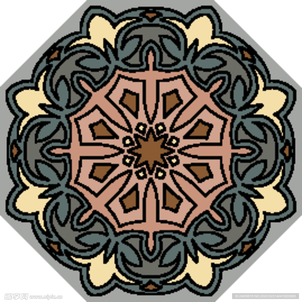 古典少数民族花纹底纹矢量