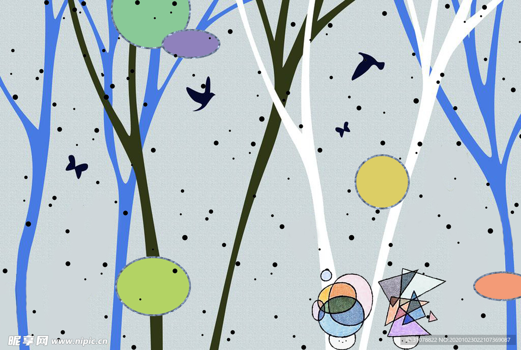 创意风景卡通插画