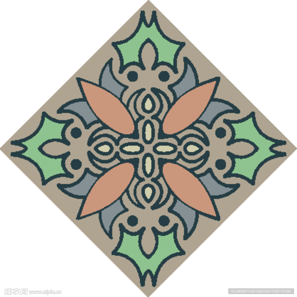 古典少数民族花纹底纹矢量