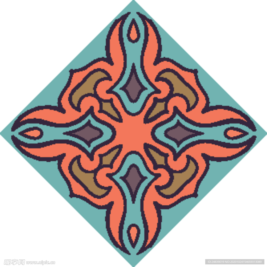 古典少数民族花纹底纹矢量