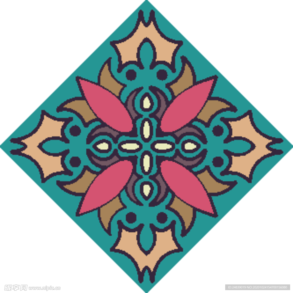 古典少数民族花纹底纹矢量