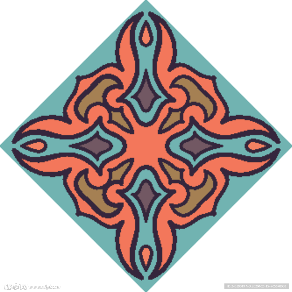 古典少数民族花纹底纹矢量