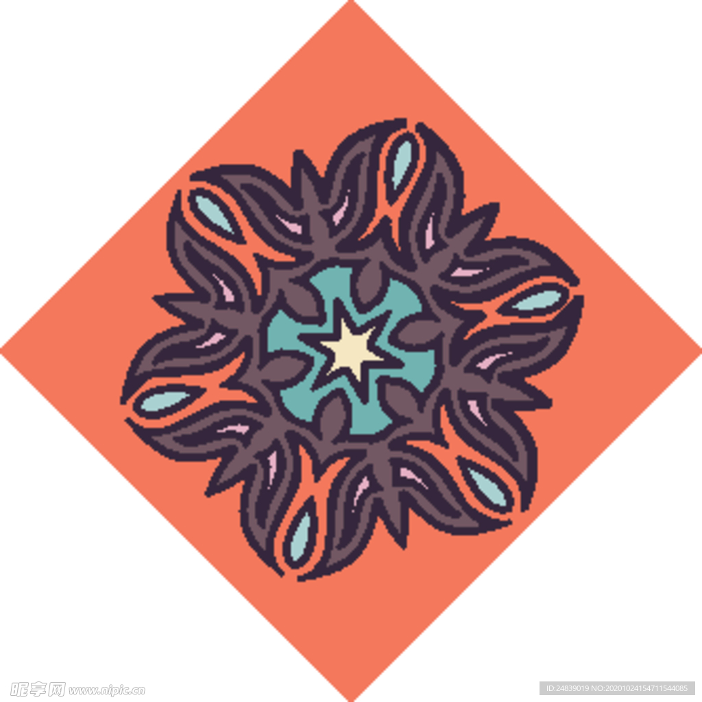 古典少数民族花纹底纹矢量