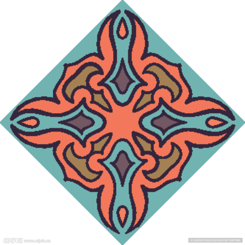 古典少数民族花纹底纹矢量