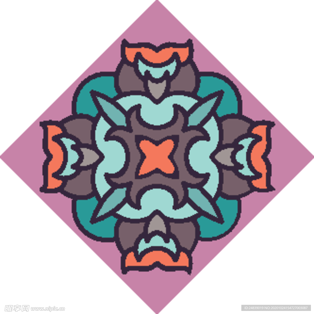 古典少数民族花纹底纹矢量