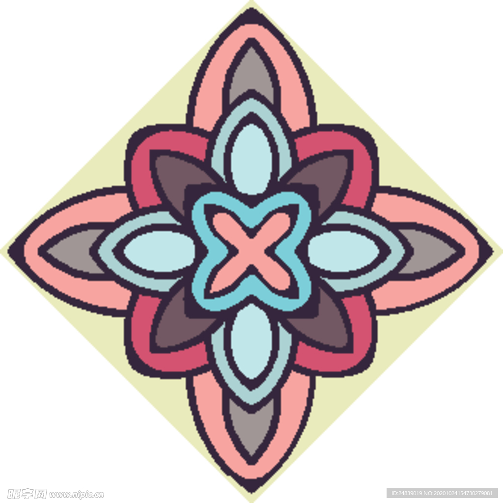 古典少数民族花纹底纹矢量