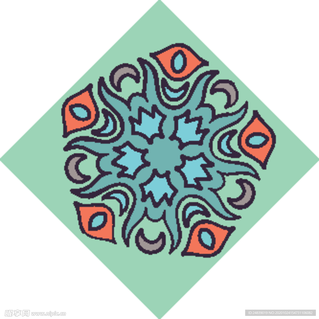 古典少数民族花纹底纹矢量