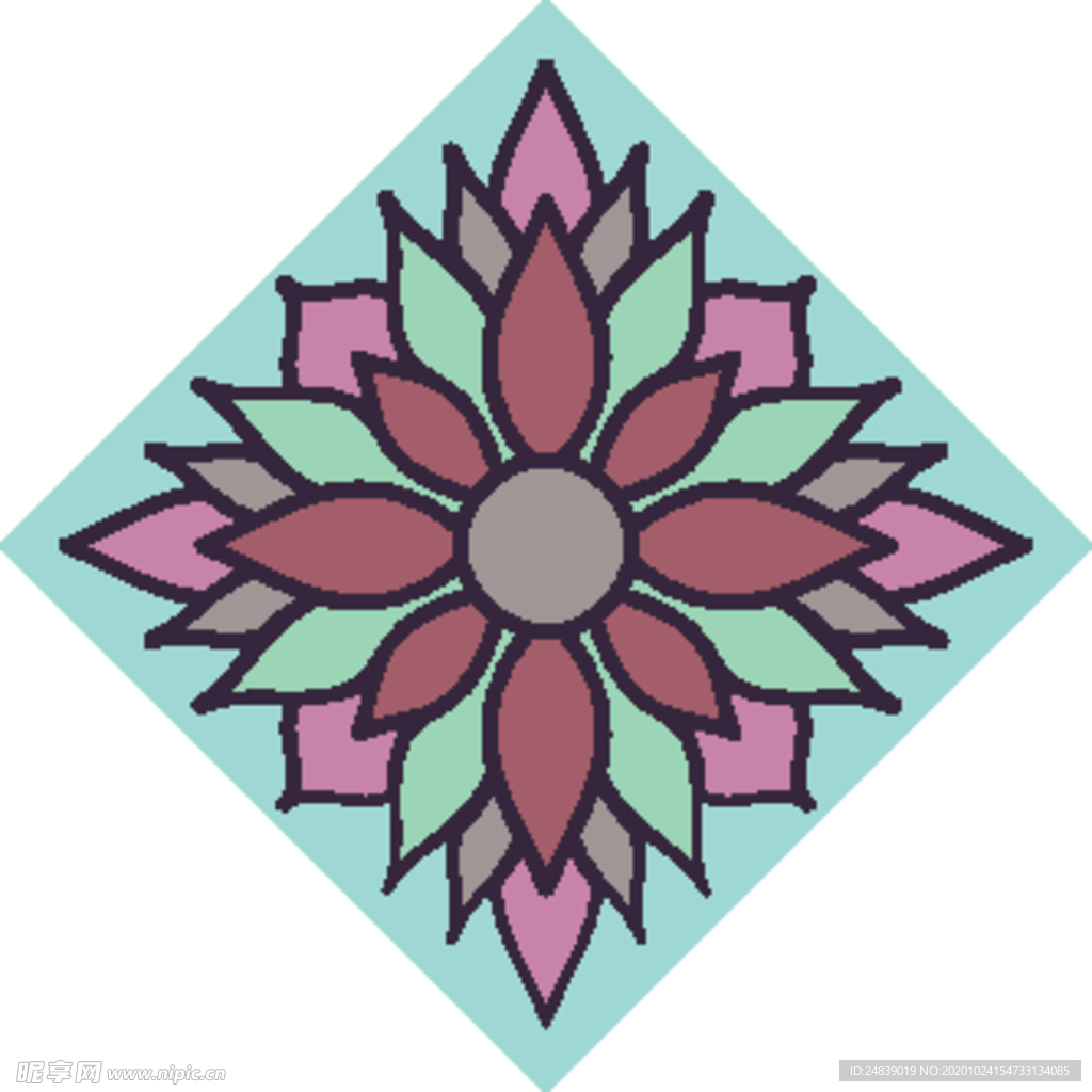 古典少数民族花纹底纹矢量