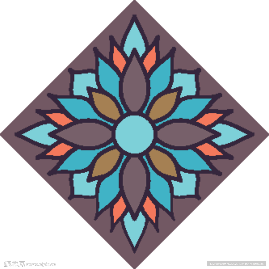 古典少数民族花纹底纹矢量