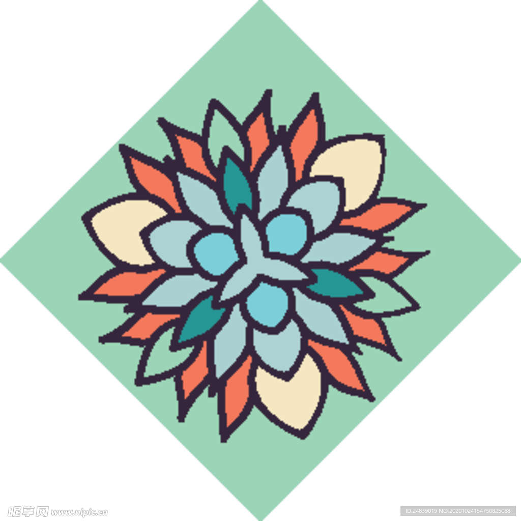 古典少数民族花纹底纹矢量