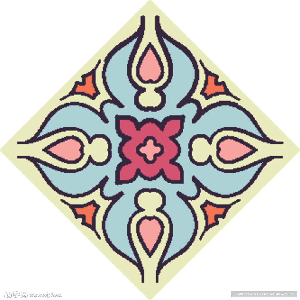 古典少数民族花纹底纹矢量