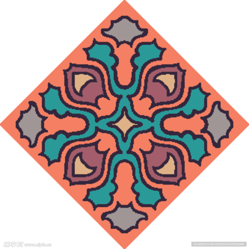 古典少数民族花纹底纹矢量