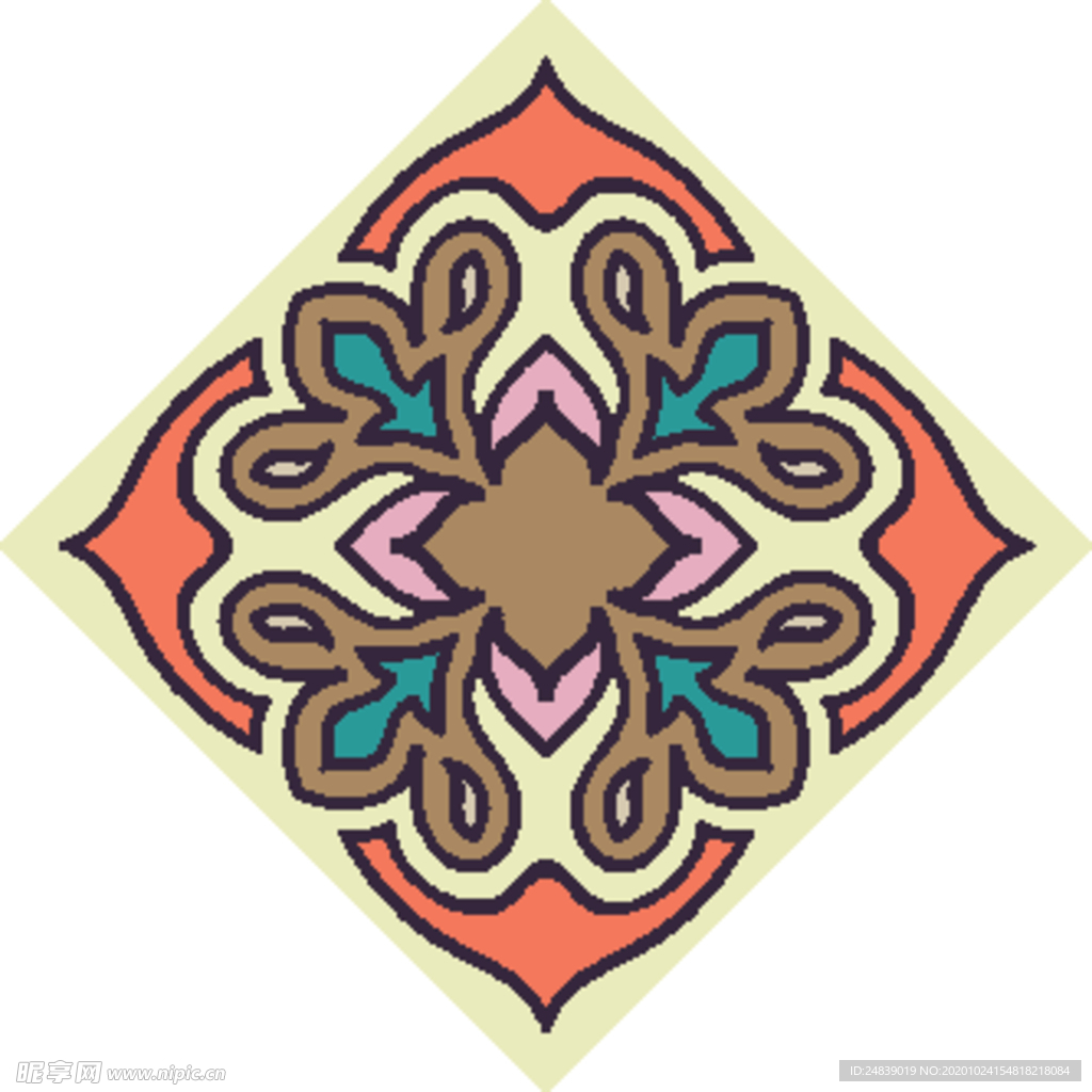 古典少数民族花纹底纹矢量