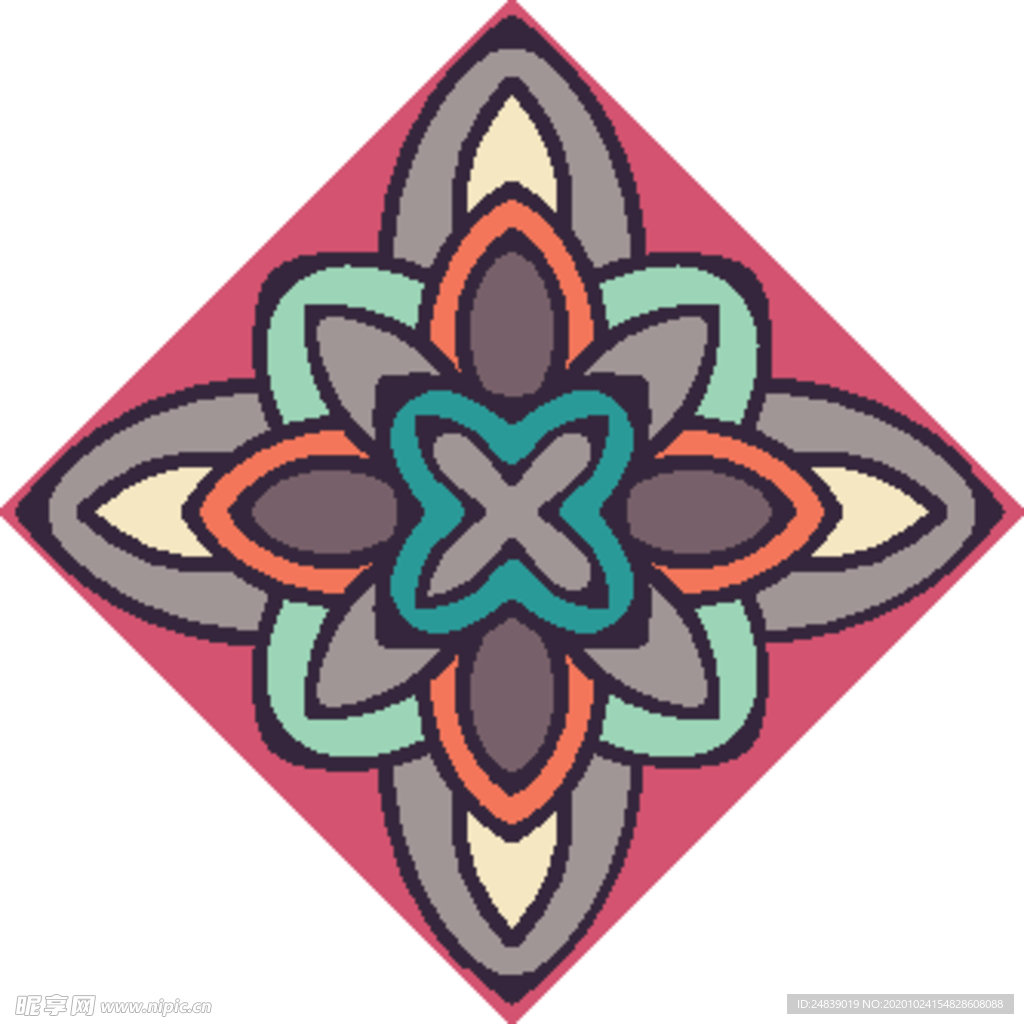 古典少数民族花纹底纹矢量