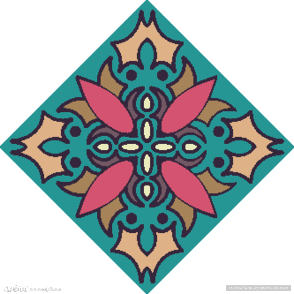 古典少数民族花纹底纹矢量