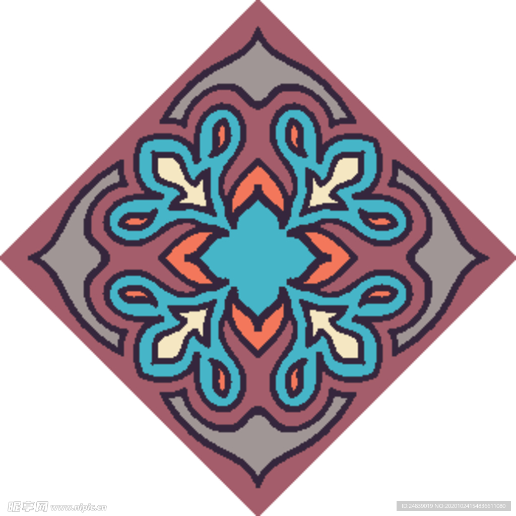 古典少数民族花纹底纹矢量