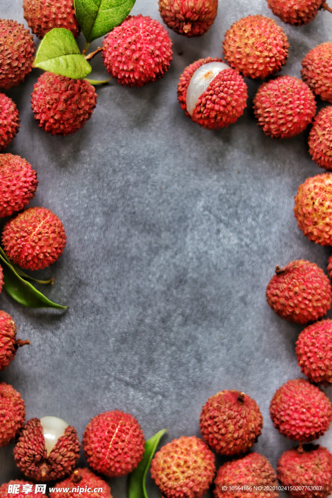 荔枝水果果实背景海报素材