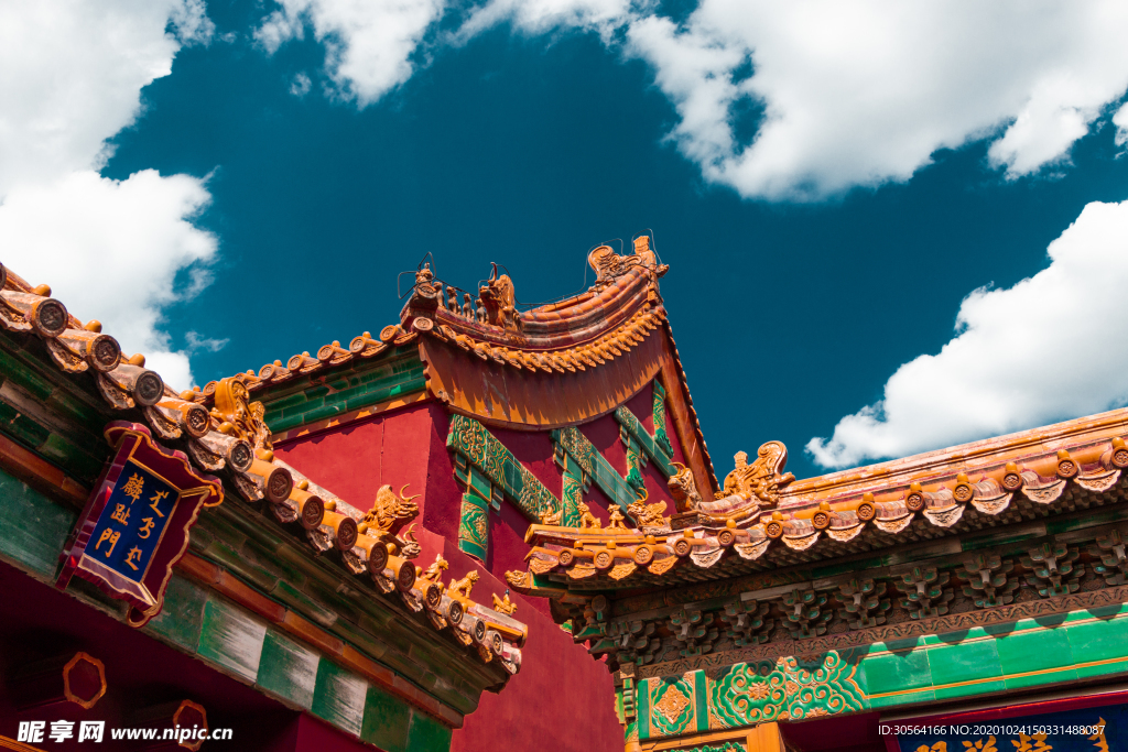 复古屋檐旅游旅行背景海报素材