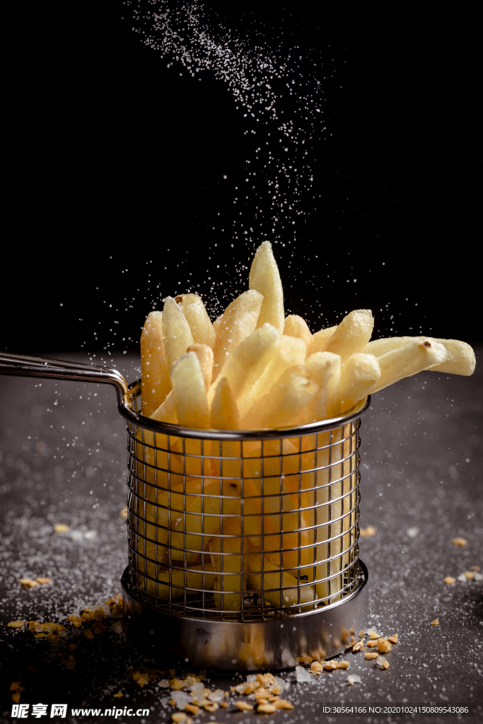 炸薯条零食食材背景海报素材
