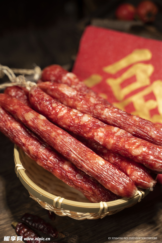 腊肠美食食材背景海报素材