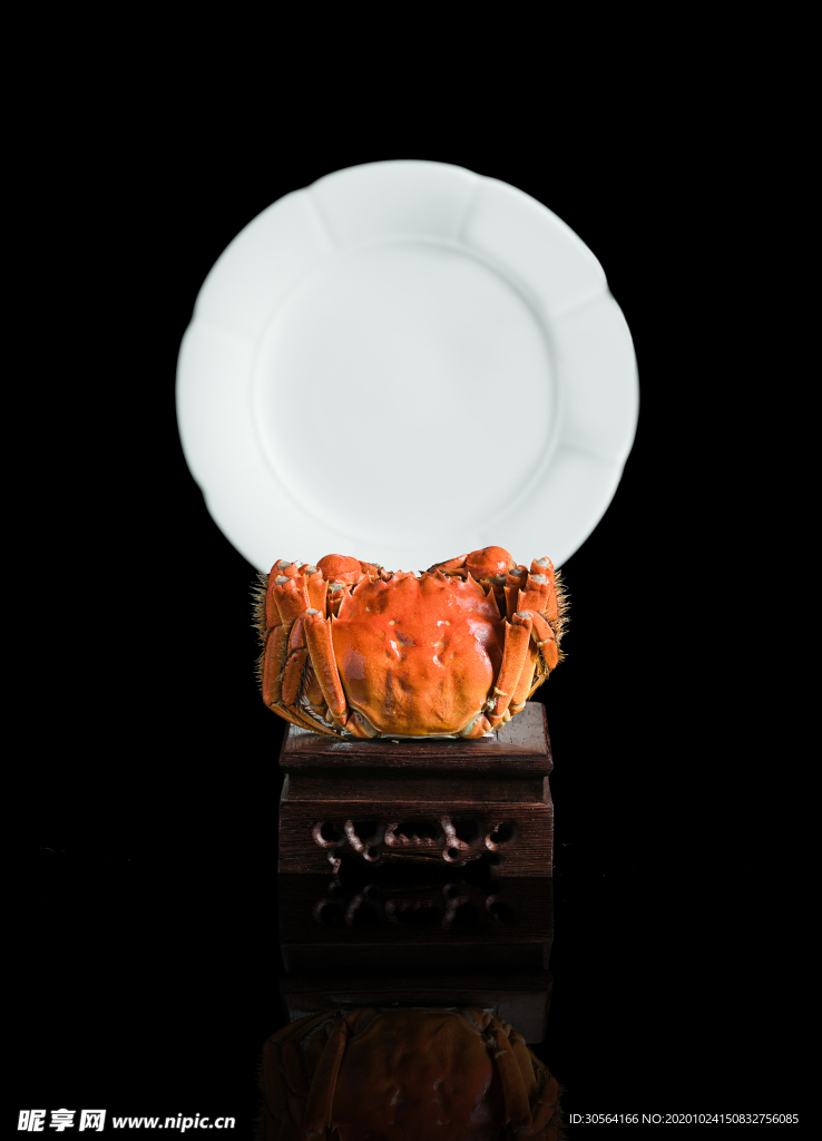 大闸蟹美食食材背景海报素材
