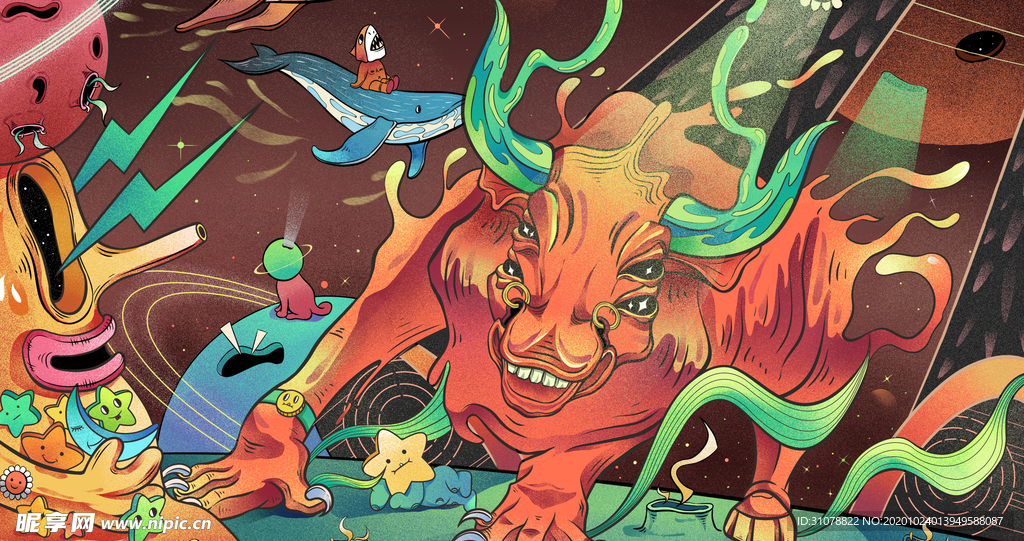 卡通动漫创意插画