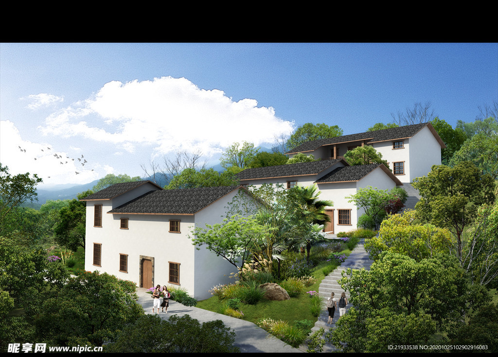 乡村改造乡村建设道路景观效果图