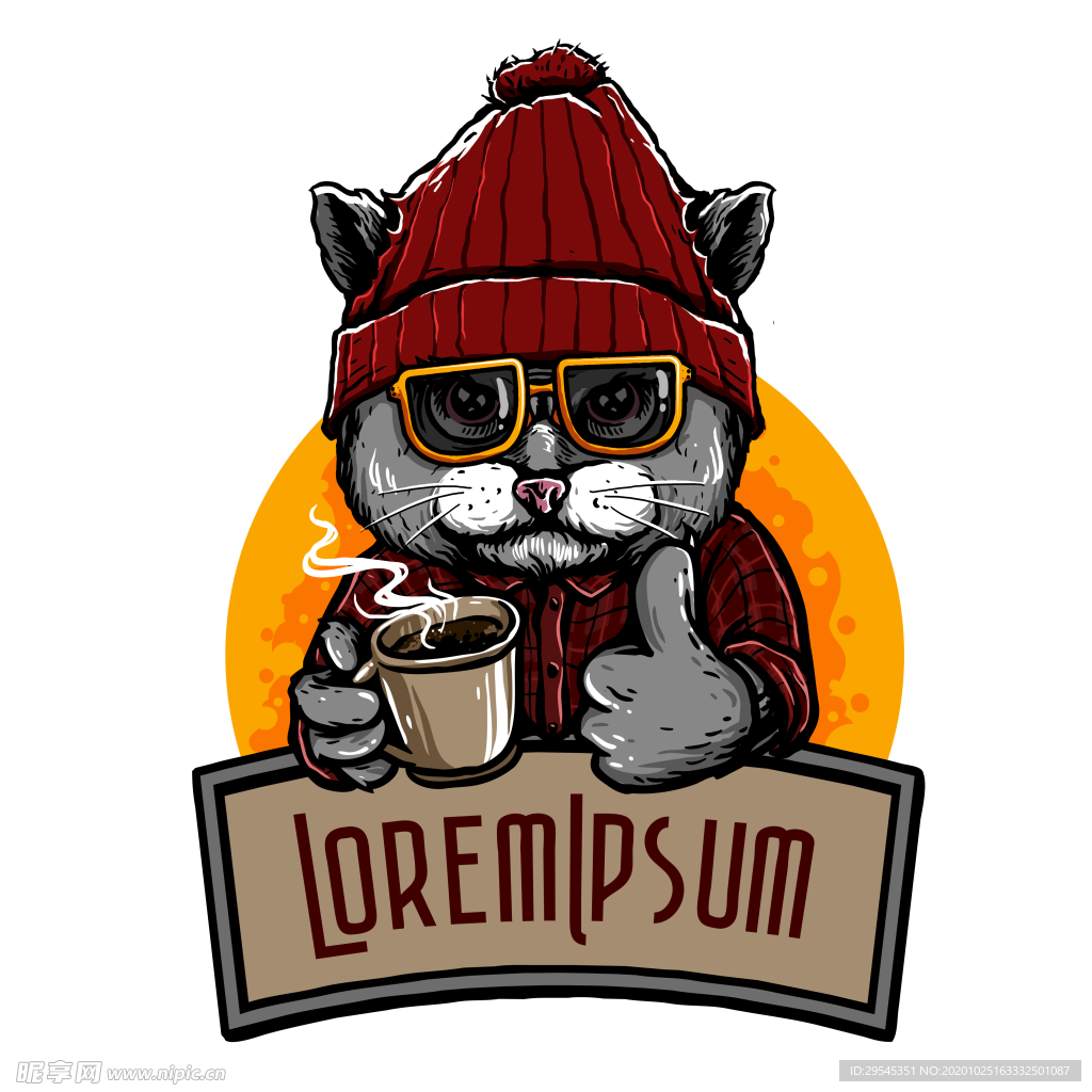 咖啡  猫咪   素材