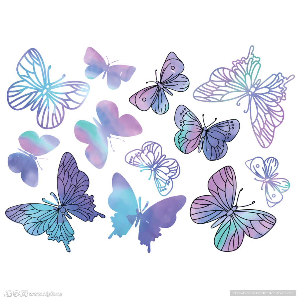 蝴蝶   渐变  大牌