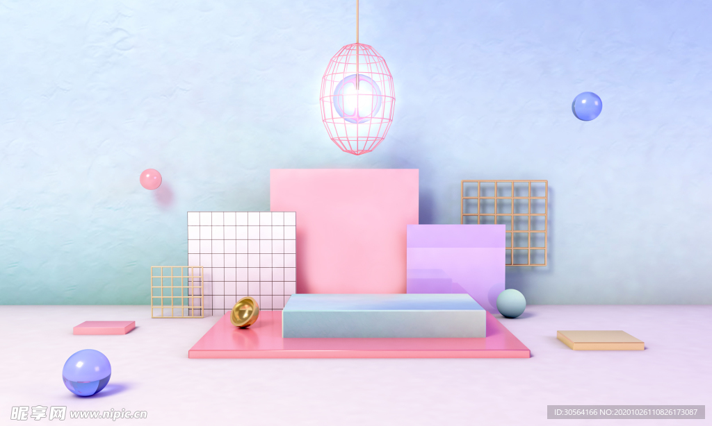 立体展台活动促销背景海报素材