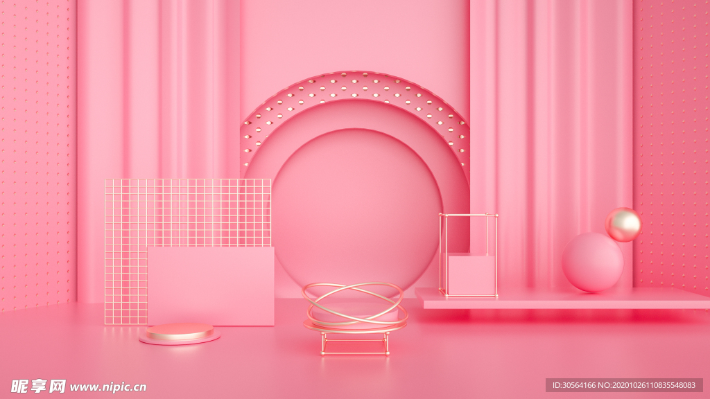 立体展台活动促销背景海报素材