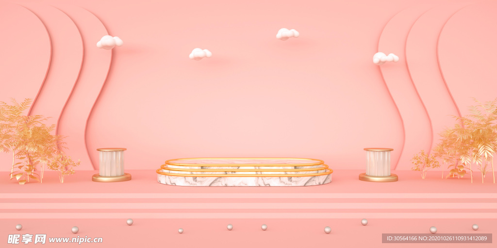 立体展台活动促销背景海报素材