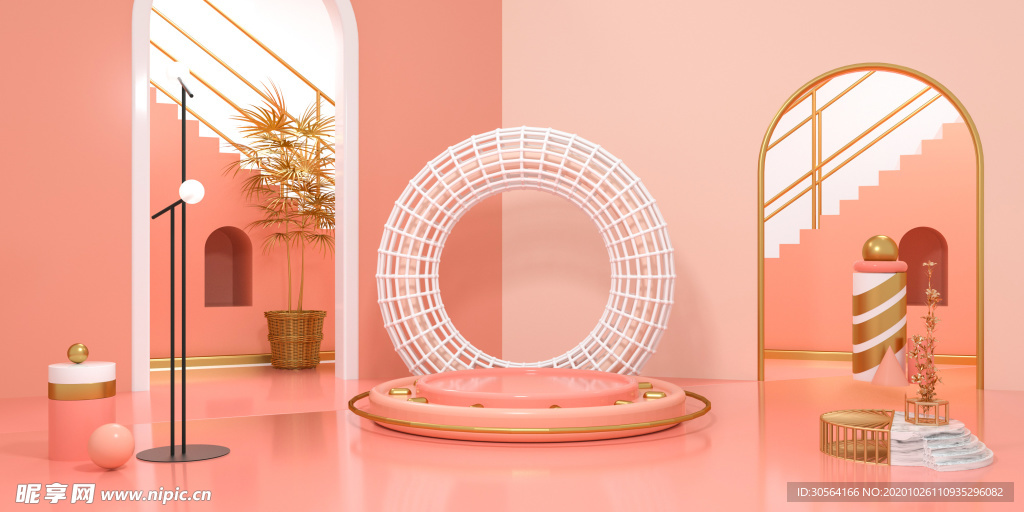 立体展台活动促销背景海报素材