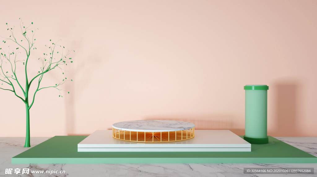 立体展台活动促销背景海报素材