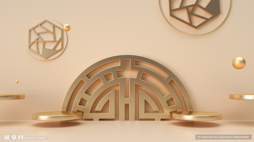 立体展台活动促销背景海报素材