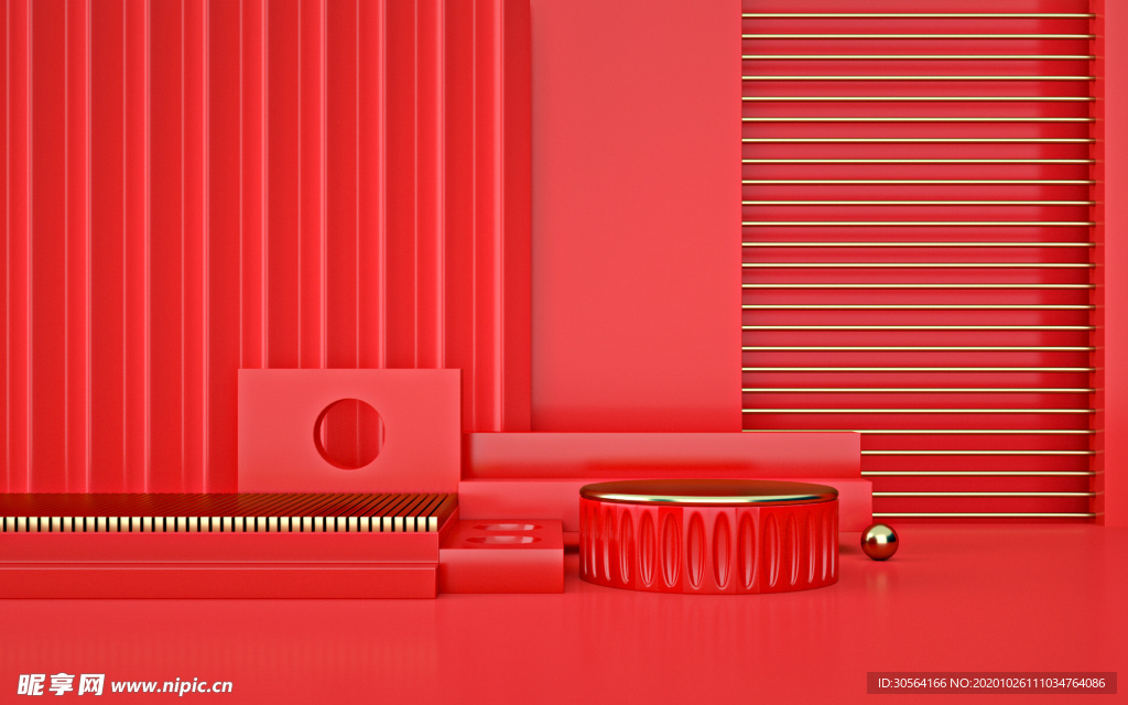 立体展台活动促销背景海报素材