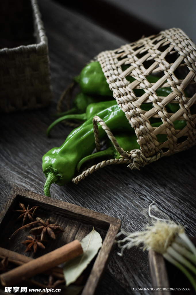 青椒蔬菜配菜背景海报素材